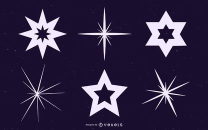 Star and sparkle silhouettes set Star and sparkle silhouettes set