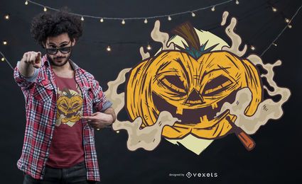 Projeto do t-shirt de Pumplkin do fumo Projeto do t-shirt de Pumplkin do fumo