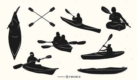 Kayak Elements Silhouette Set