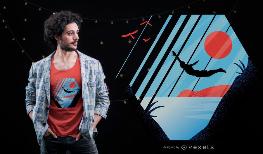Klippentauchen-T-Shirt Entwurf Klippentauchen-T-Shirt Entwurf