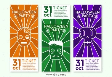 Conjunto de entradas para fiesta de monstruos de Halloween