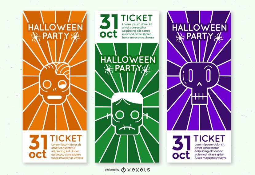 Halloween monster party ticket set Halloween monster party ticket set