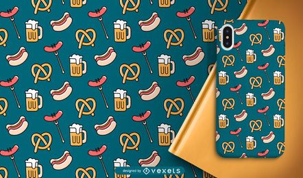 Oktoberfest food and beer pattern design Oktoberfest food and beer pattern design