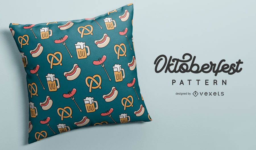 Design de padrão de comida e cerveja Oktoberfest Design de padrão de comida e cerveja Oktoberfest