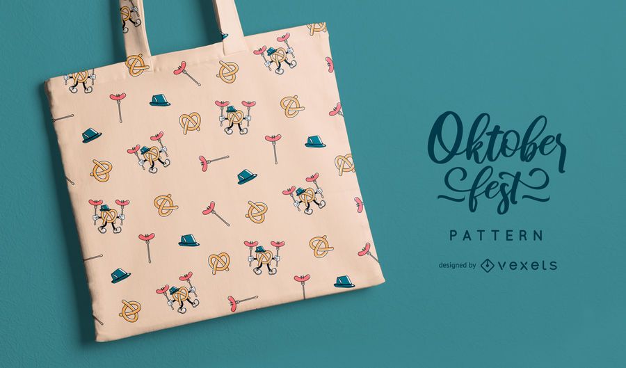 Oktoberfest-Cartoon-Muster-Design Oktoberfest-Cartoon-Muster-Design