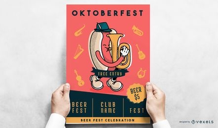 Diseño de cartel de Oktoberfest wiener