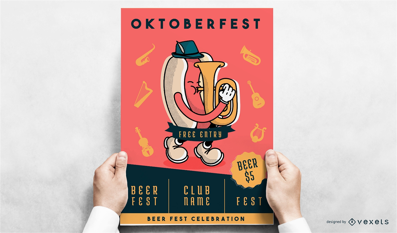 Diseño de cartel de Oktoberfest wiener
