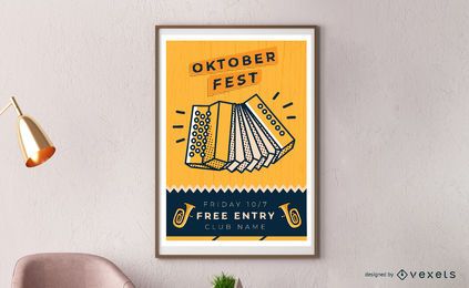 Oktoberfest accordion poster design Oktoberfest accordion poster design