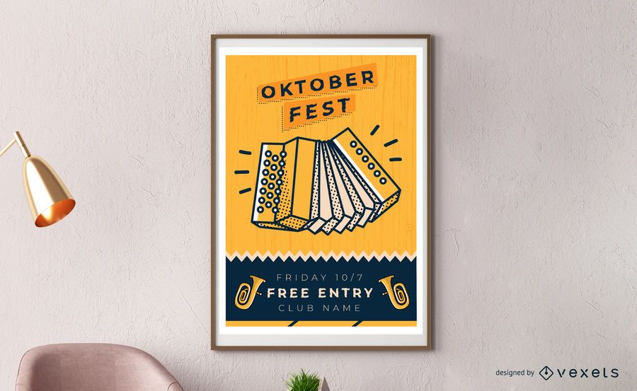 Oktoberfest accordion poster design Oktoberfest accordion poster design
