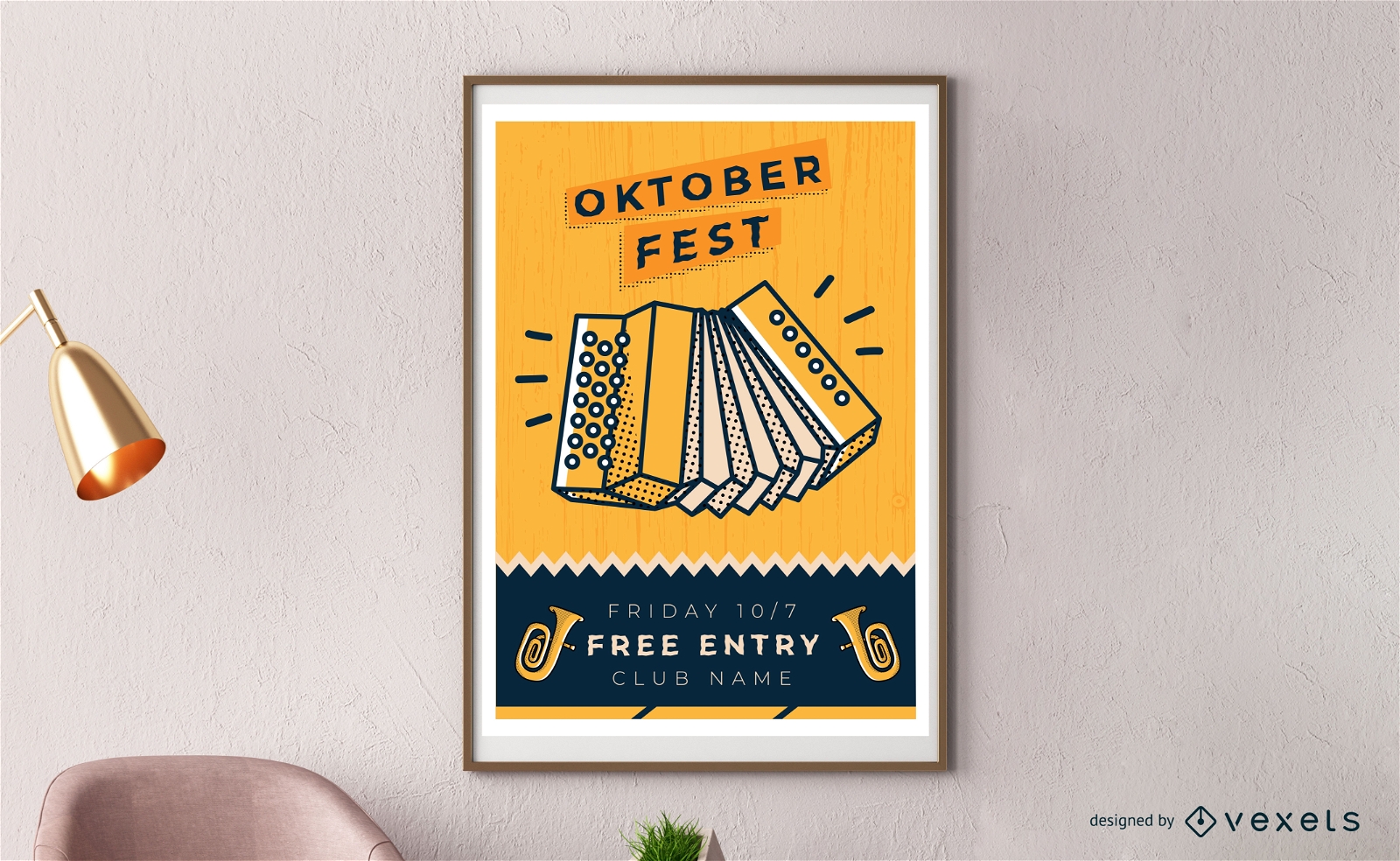 Oktoberfest Akkordeon Poster Design