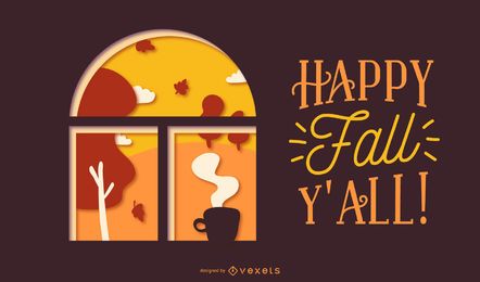 Fall papercut quote design Fall papercut quote design