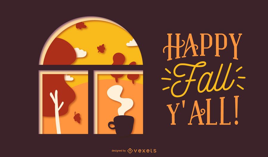 Fall papercut quote design Fall papercut quote design