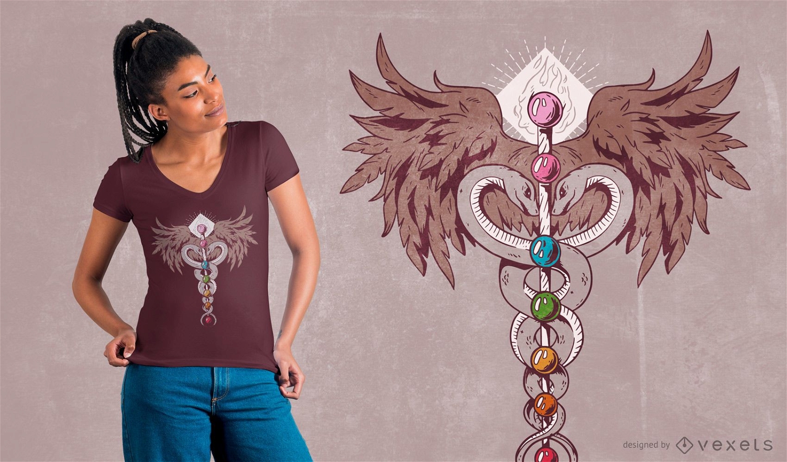 Design de camisetas Seven Chakras