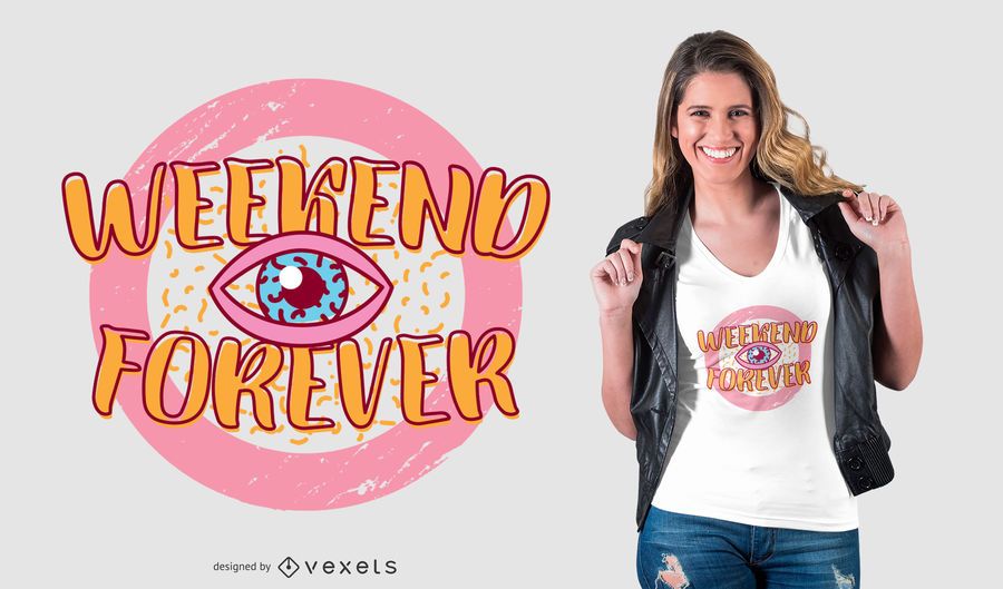 Wochenende für immer Retro T-Shirt Entwurf Wochenende für immer Retro T-Shirt Entwurf