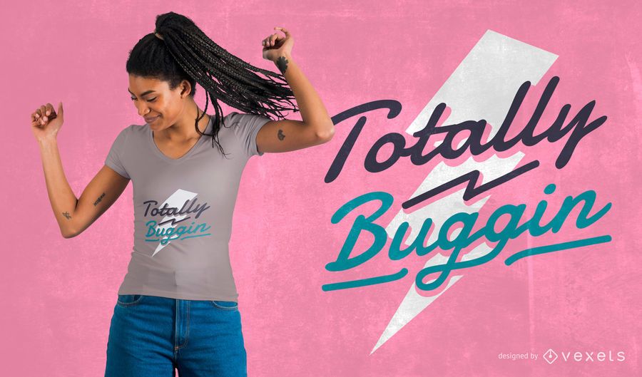 Totally buggin retro t-shirt design Totally buggin retro t-shirt design