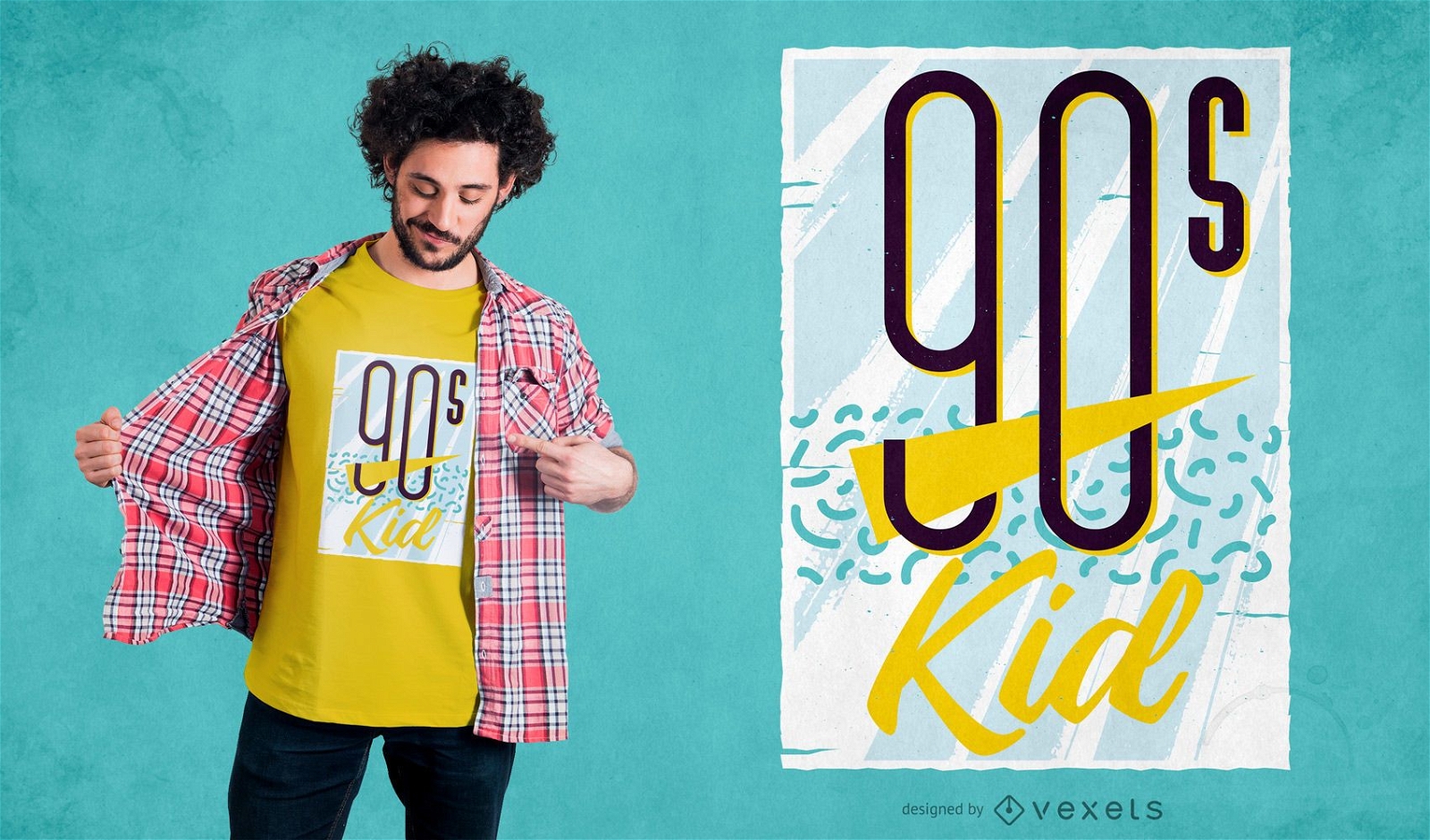 90&acirc;????s kid retro t-shirt design