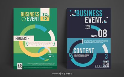 Conjunto de carteles de eventos empresariales Conjunto de carteles de eventos empresariales
