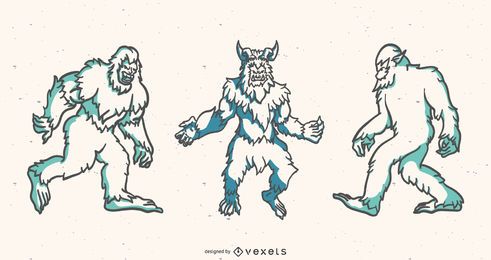 Yeti duotone vector set Yeti duotone vector set