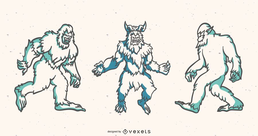 Yeti duotone vector set Yeti duotone vector set