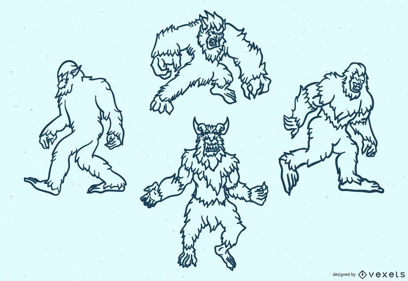 Legendary monsters stroke set Legendary monsters stroke set