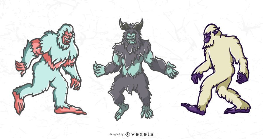 Yeti monster vector set Yeti monster vector set