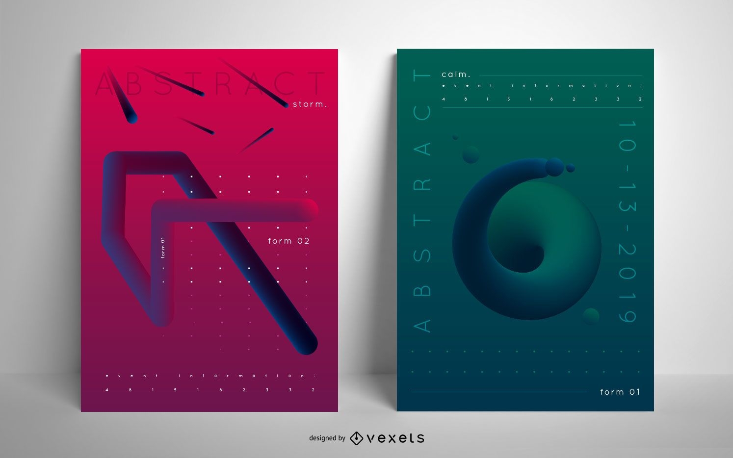 Abstract event poster set