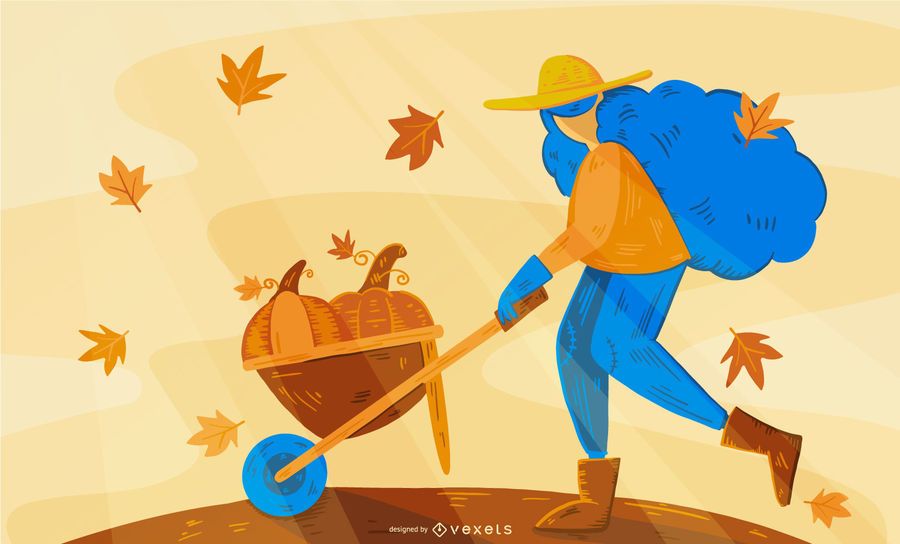 Autumn farmer illustration design Autumn farmer illustration design