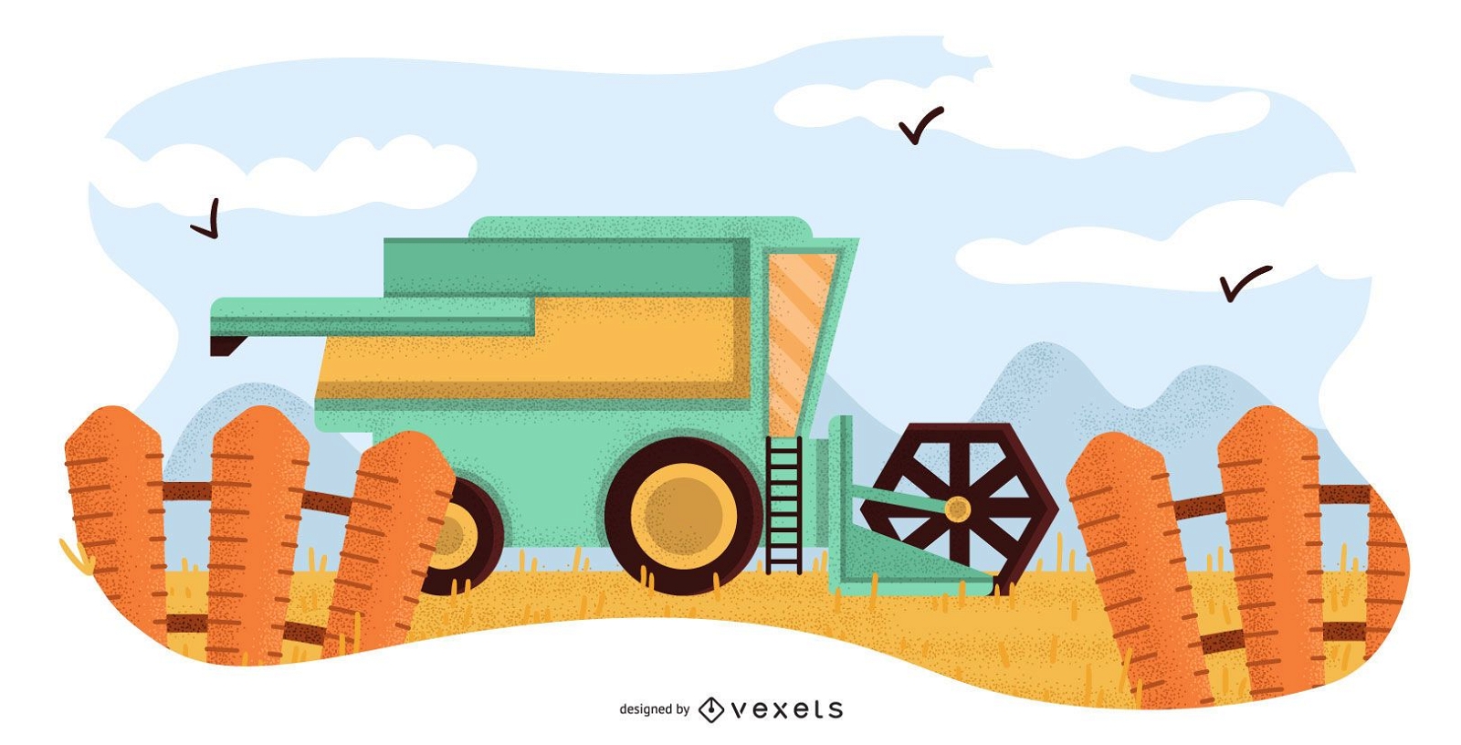 Landwirtschaftliche Maschinenillustration