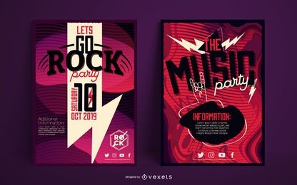 Music poster template set