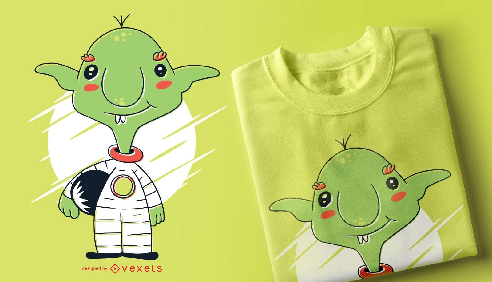 Design de camiseta do Goblin Astronaut