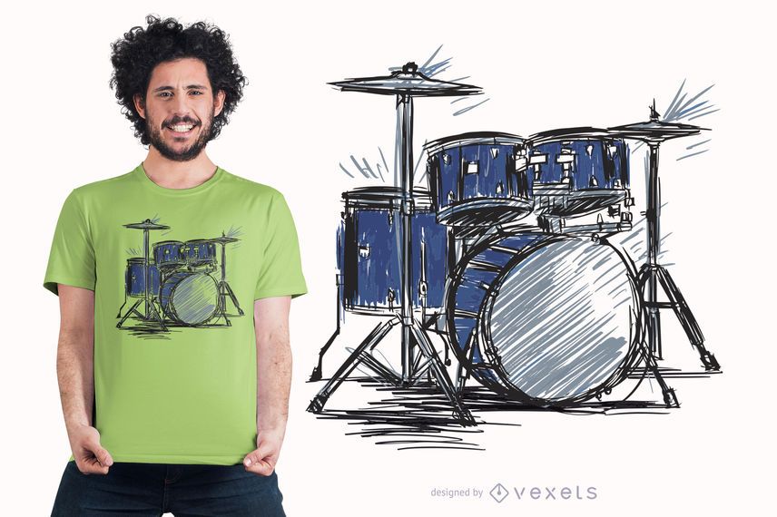 Projeto do t-shirt da música do esboço do jogo do cilindro Projeto do t-shirt da música do esboço do jogo do cilindro