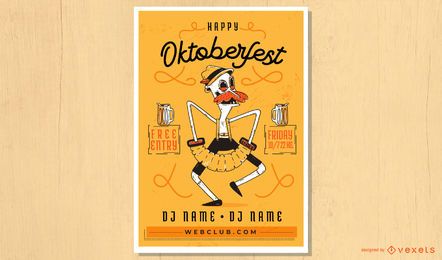 Design de pôster homem concertina da Oktoberfest