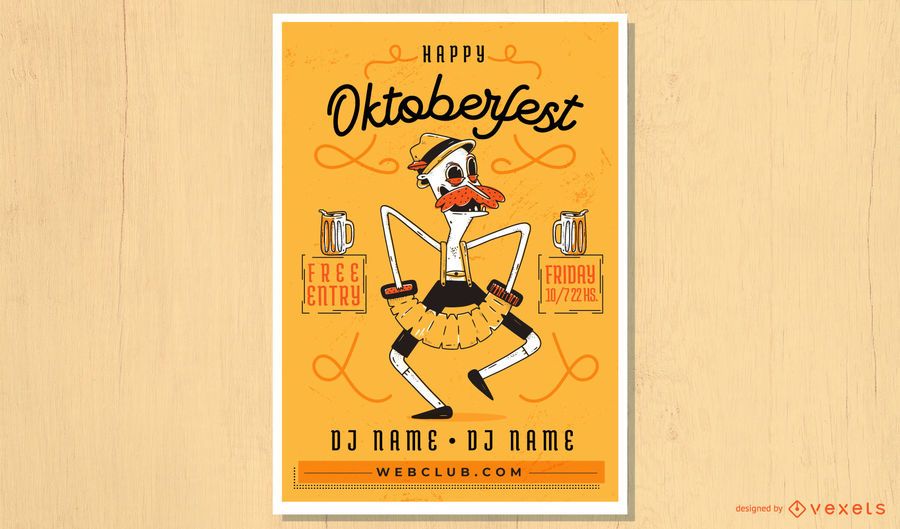 Oktoberfest concertina man poster design Oktoberfest concertina man poster design