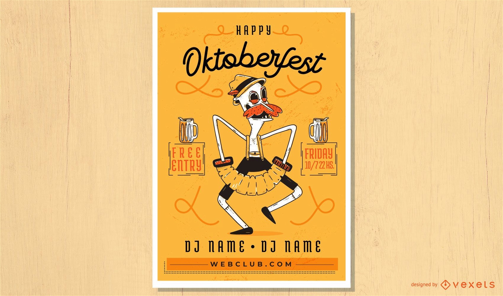 Oktoberfest Konzertina Mann Poster Design