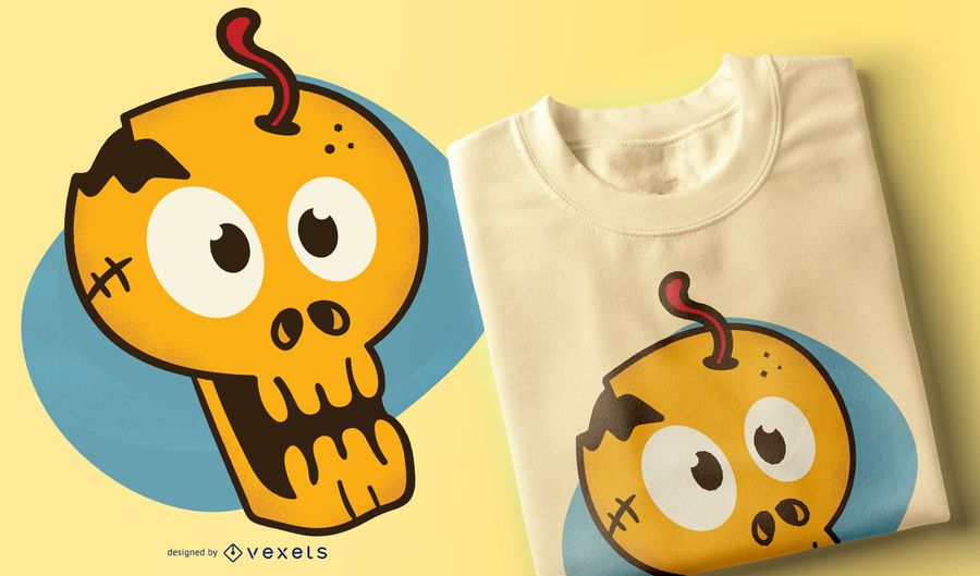 Diseño de camiseta de calavera de dibujos animados Diseño de camiseta de calavera de dibujos animados