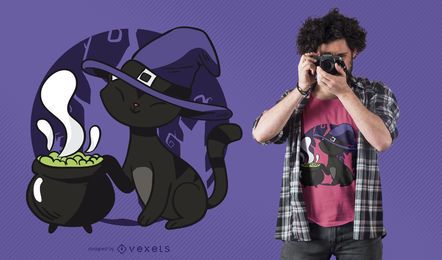Cute witch cat t-shirt design Cute witch cat t-shirt design