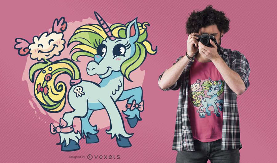 Diseño de camiseta de nube de unicornio Diseño de camiseta de nube de unicornio