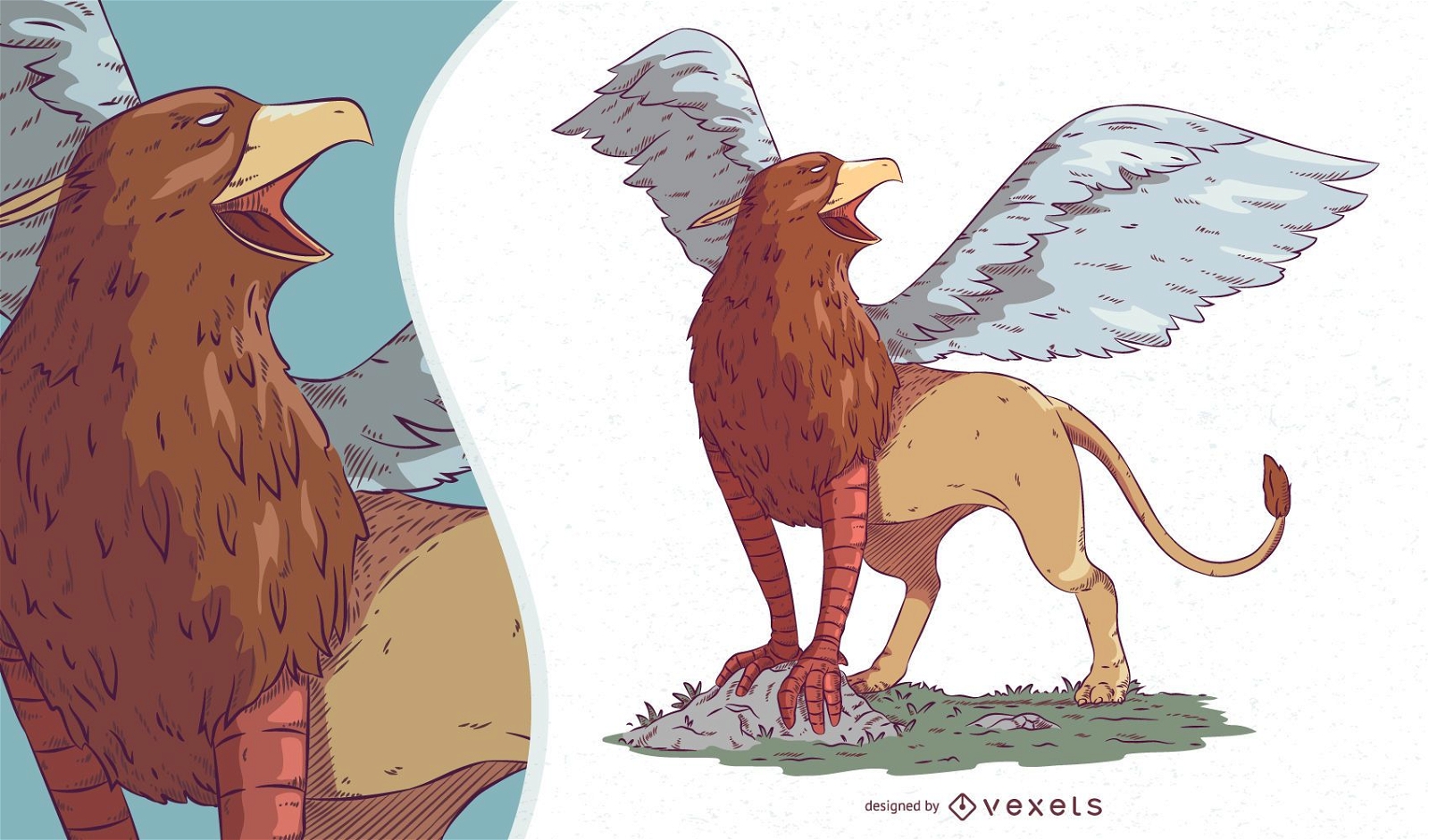 Ilustração de criatura mítica de Griffin