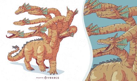 Mythical Creature Hydra Illustration Mythical Creature Hydra Illustration