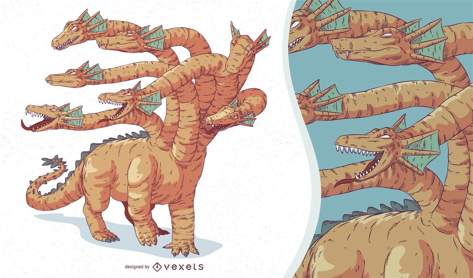 Mythische Kreatur Hydra Illustration