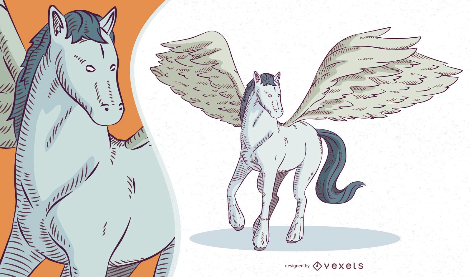 Mythische Kreatur Pegasus Illustration