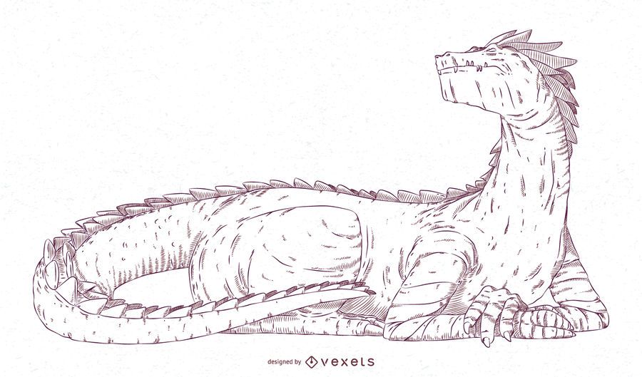 Dragon Stroke Illustration Design Dragon Stroke Illustration Design