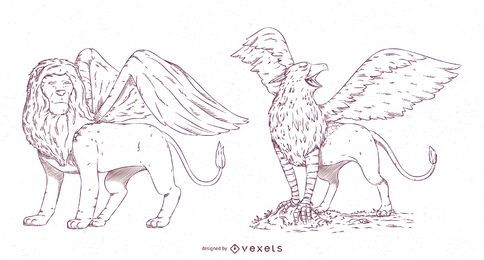 Mythical Creatures Stroke Design Pack #1