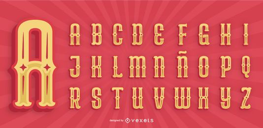 Pacote de letras do alfabeto de estilo mexicano Pacote de letras do alfabeto de estilo mexicano