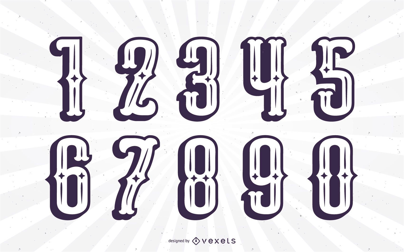 Mexikanischer Stil Silhouette Alphabet Number Set
