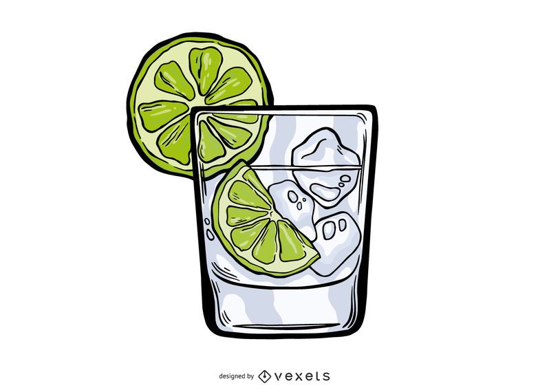 Diseño de ilustración de gin tonic Diseño de ilustración de gin tonic