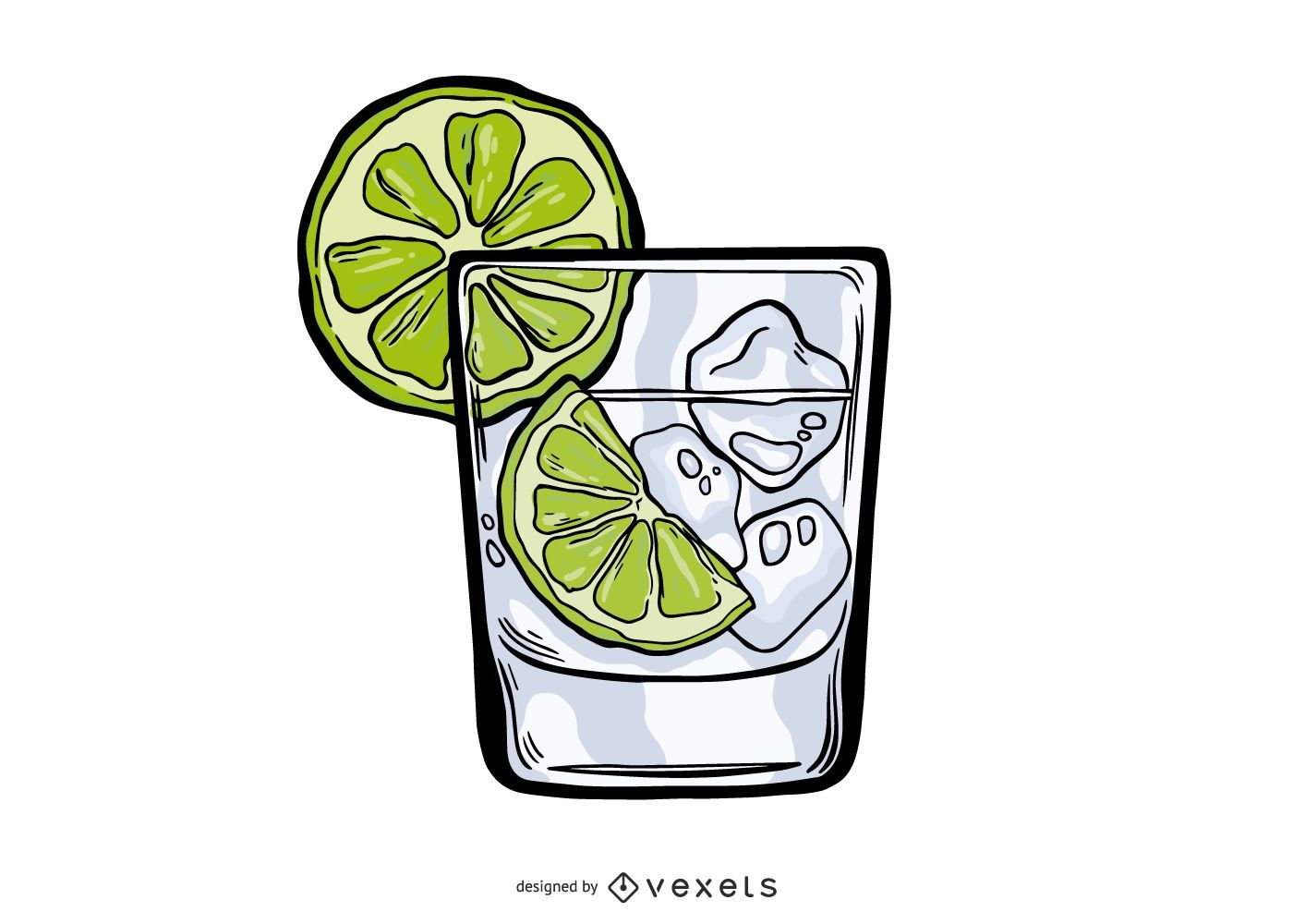 Diseño de ilustración de gin tonic