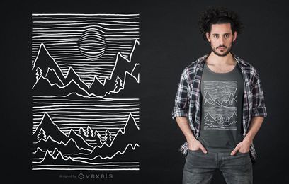 Diseño de camiseta 3D Mountain Stroke Diseño de camiseta 3D Mountain Stroke