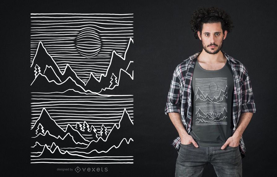 3D Mountain Stroke T-shirt Design 3D Mountain Stroke T-shirt Design