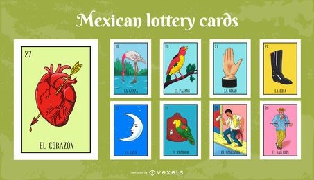 Download Free Mexican Lottery Cards Pack 2 Vector Download PSD Mockup Template